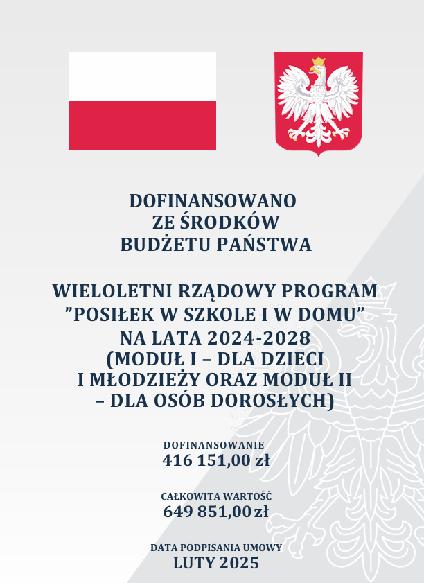 Plakat - wieloletni rządowy program "Posiłek w szkole i w domu"