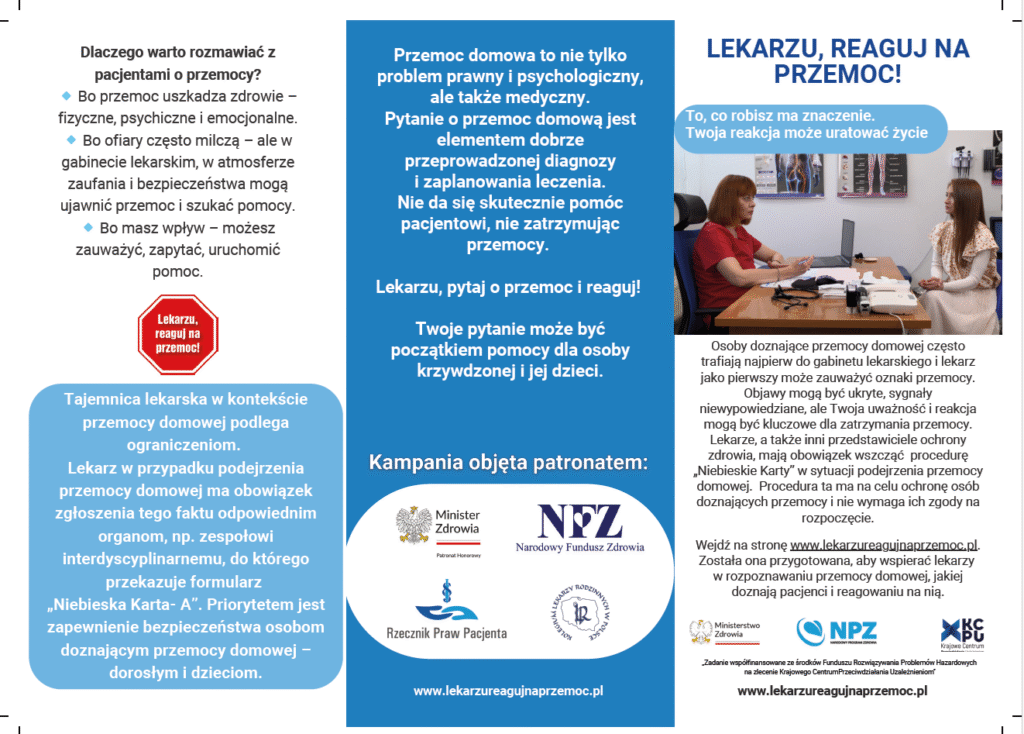 Wystartowała kampania „Lekarzu, reaguj na przemoc”