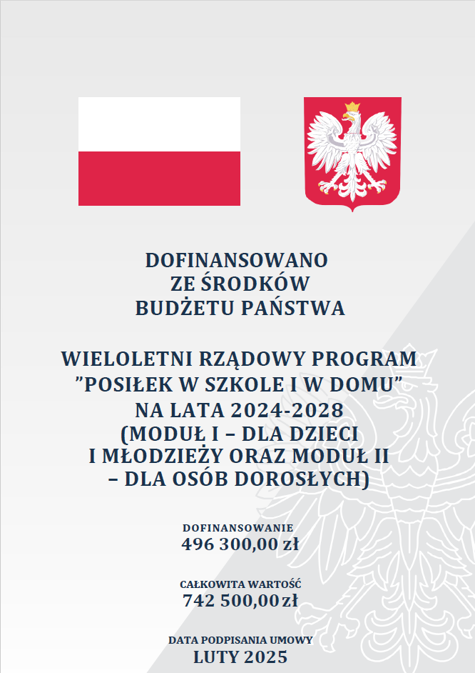 Plakat informacyjny o dofinansowaniu.
